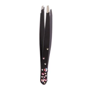 Pinza Slant Negra Con Cristales