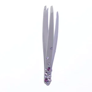 Pinza Slant Con Cristales Amatista